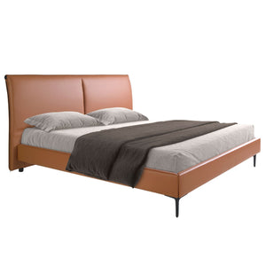 Brown faux leather bed