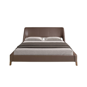 Chocolate brown faux leather bed