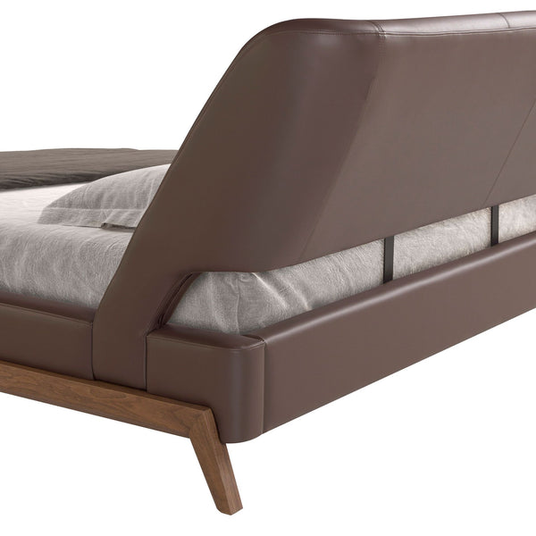 Chocolate brown faux leather bed