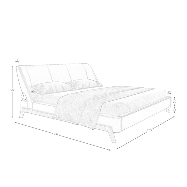 Chocolate brown faux leather bed