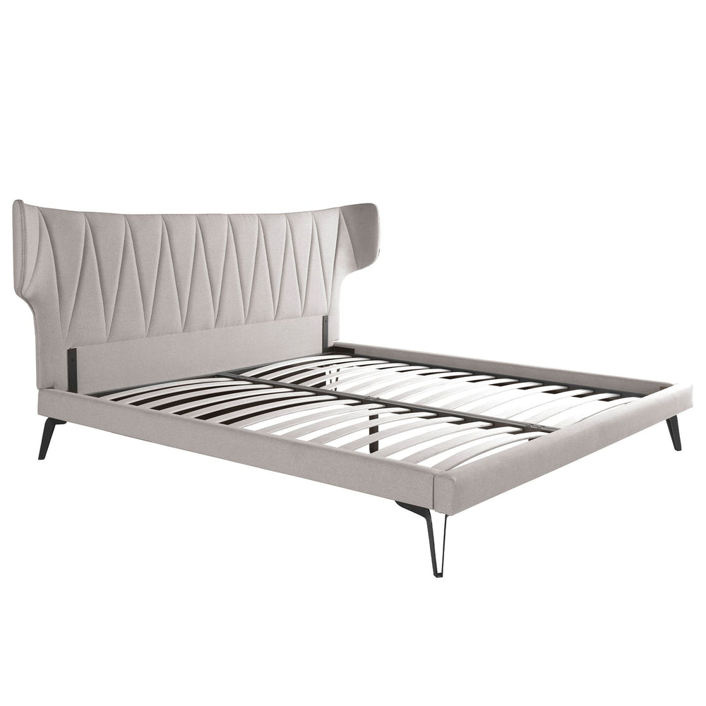 Light gray fabric bed