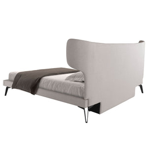 Light gray fabric bed