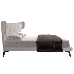 Light gray fabric bed