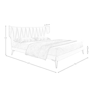 Light gray fabric bed