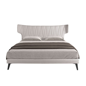 Light gray fabric bed