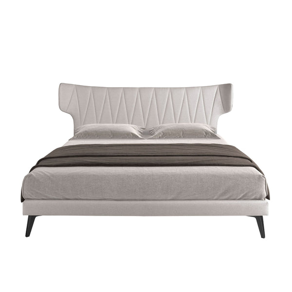Light gray fabric bed