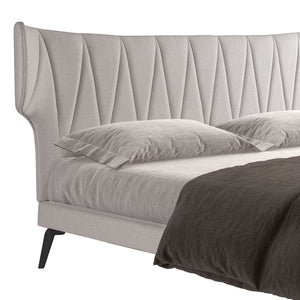 Light gray fabric bed