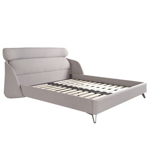 Light gray fabric bed