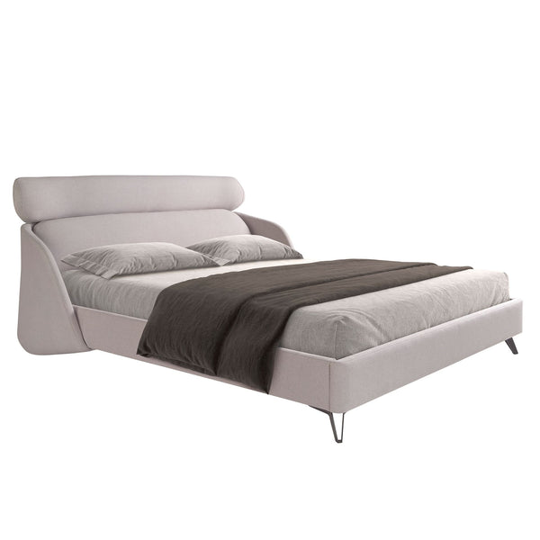 Light gray fabric bed