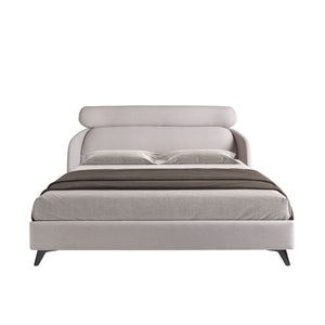 Light gray fabric bed