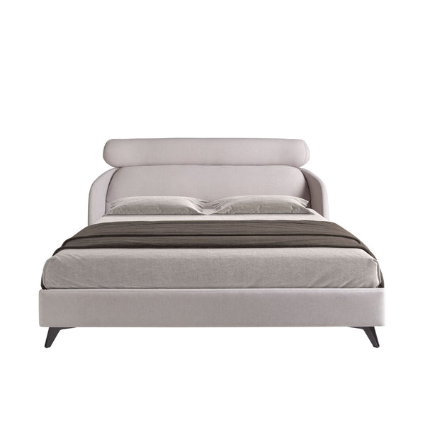 Light gray fabric bed
