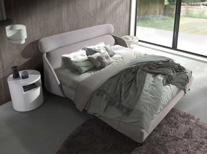 Light gray fabric bed