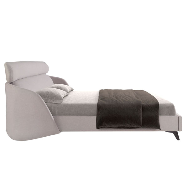 Light gray fabric bed