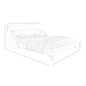 Light gray fabric bed