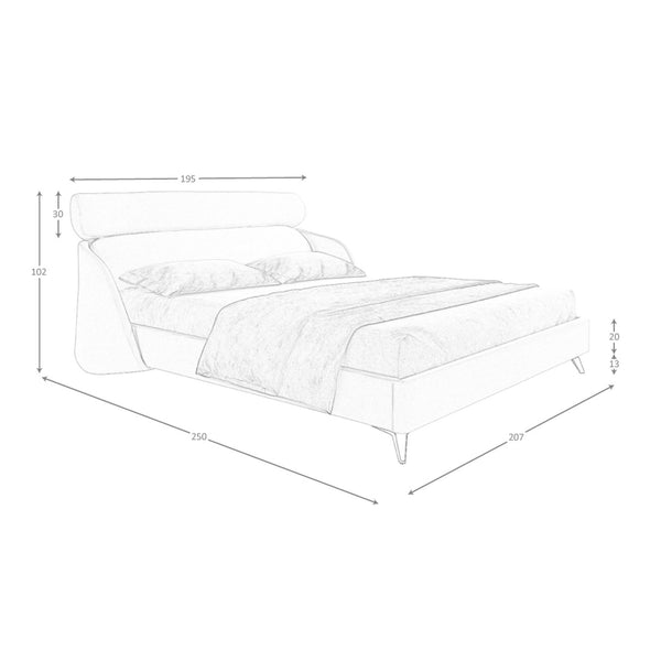 Light gray fabric bed