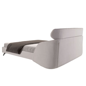 Light gray fabric bed
