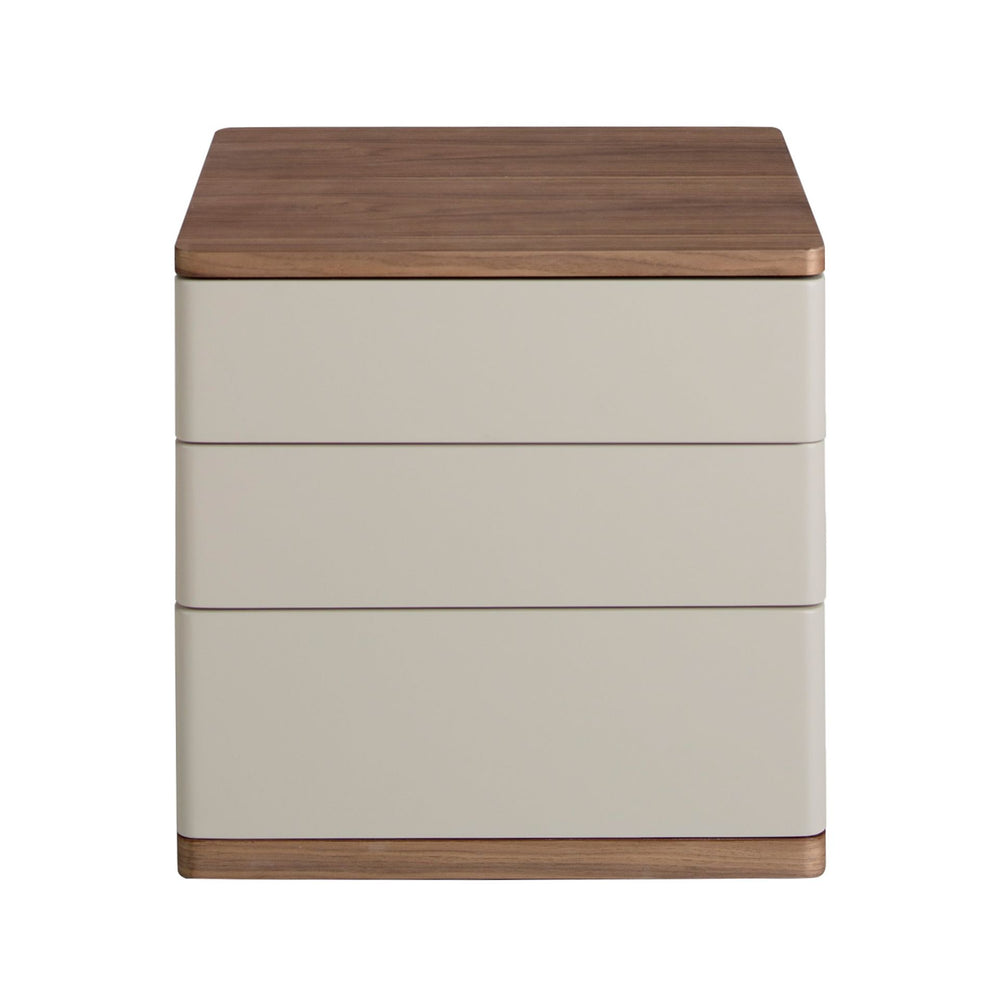 Bedside table in gray and walnut wood