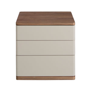 Bedside table in gray and walnut wood