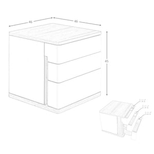 Bedside table in gray and walnut wood