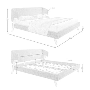 Gray fabric bed