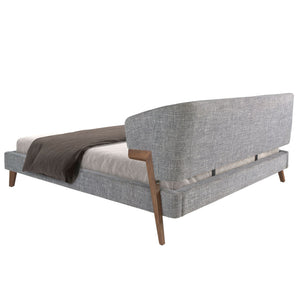 Gray fabric bed