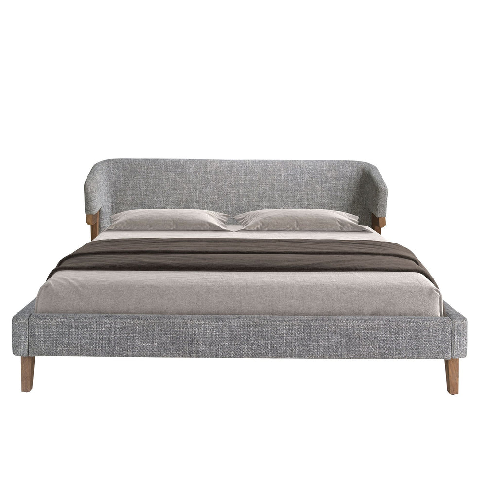 Gray fabric bed