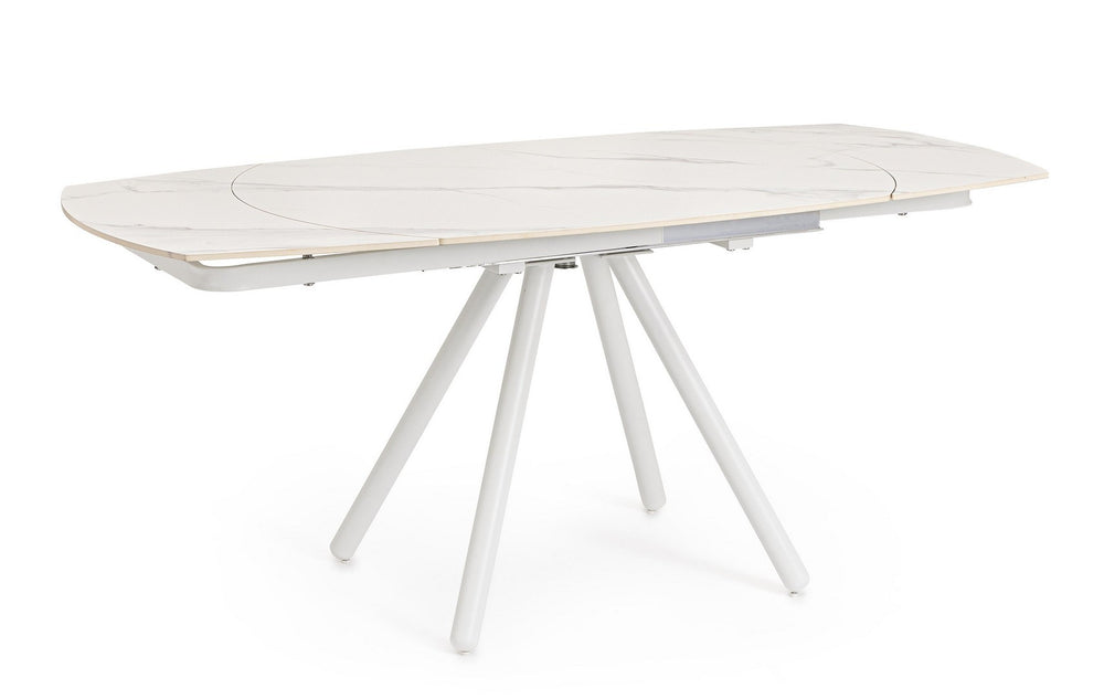 Extendable Dining Table 119–178 cm White Finish