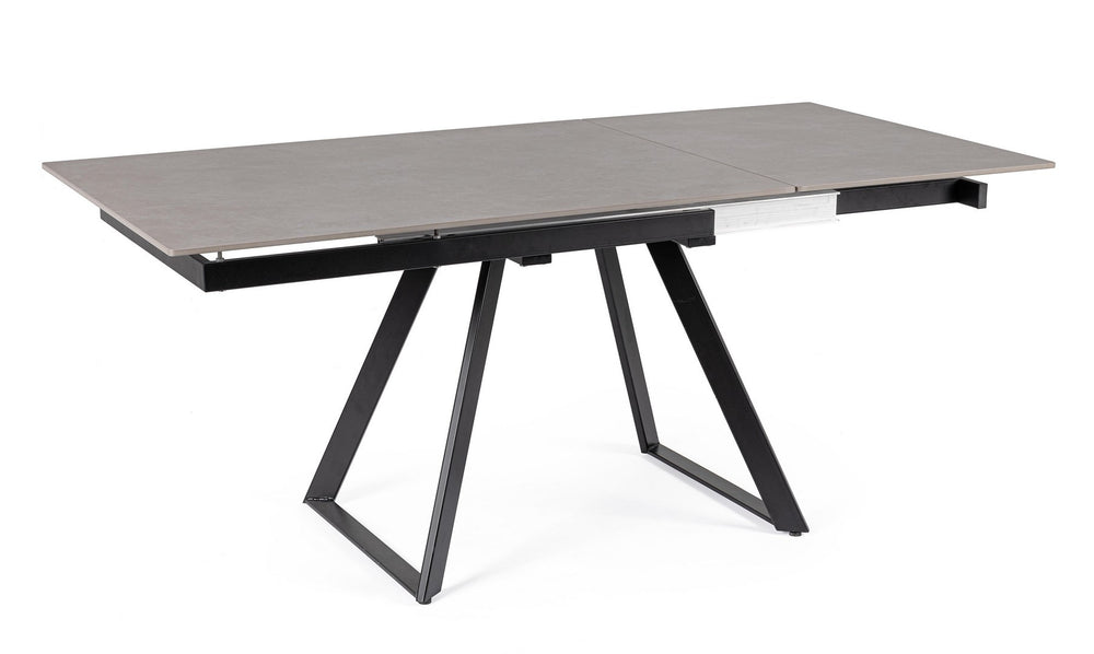 Extendable Dining Table 120–180 cm Black and Grey Finish