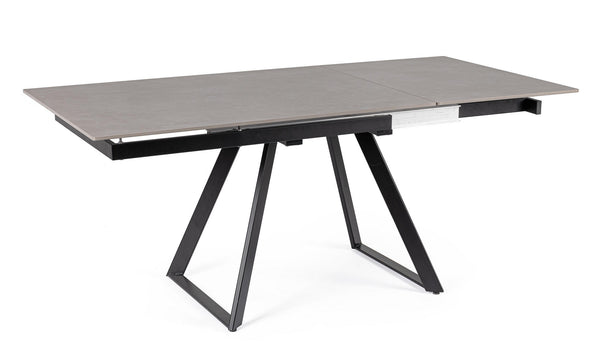 Extendable Dining Table 120–180 cm Black and Grey Finish