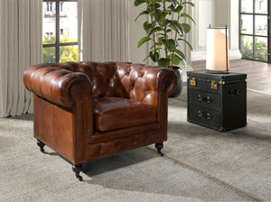 Black leather trunk