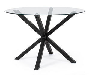 Round Dining Table Ø114 cm with Black Legs