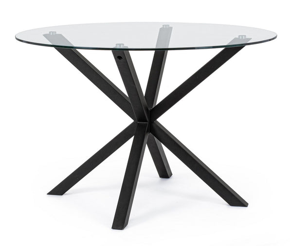 Round Dining Table Ø114 cm with Black Legs