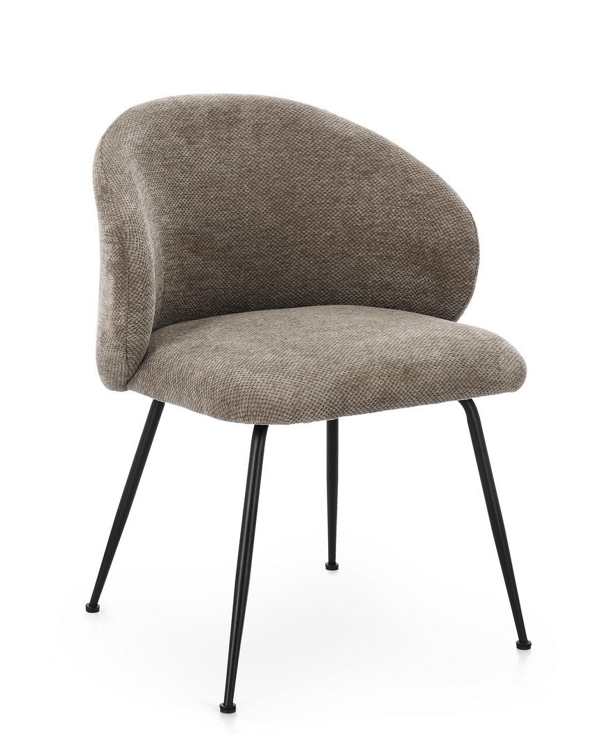 Dining Chair Dark Taupe Upholstered