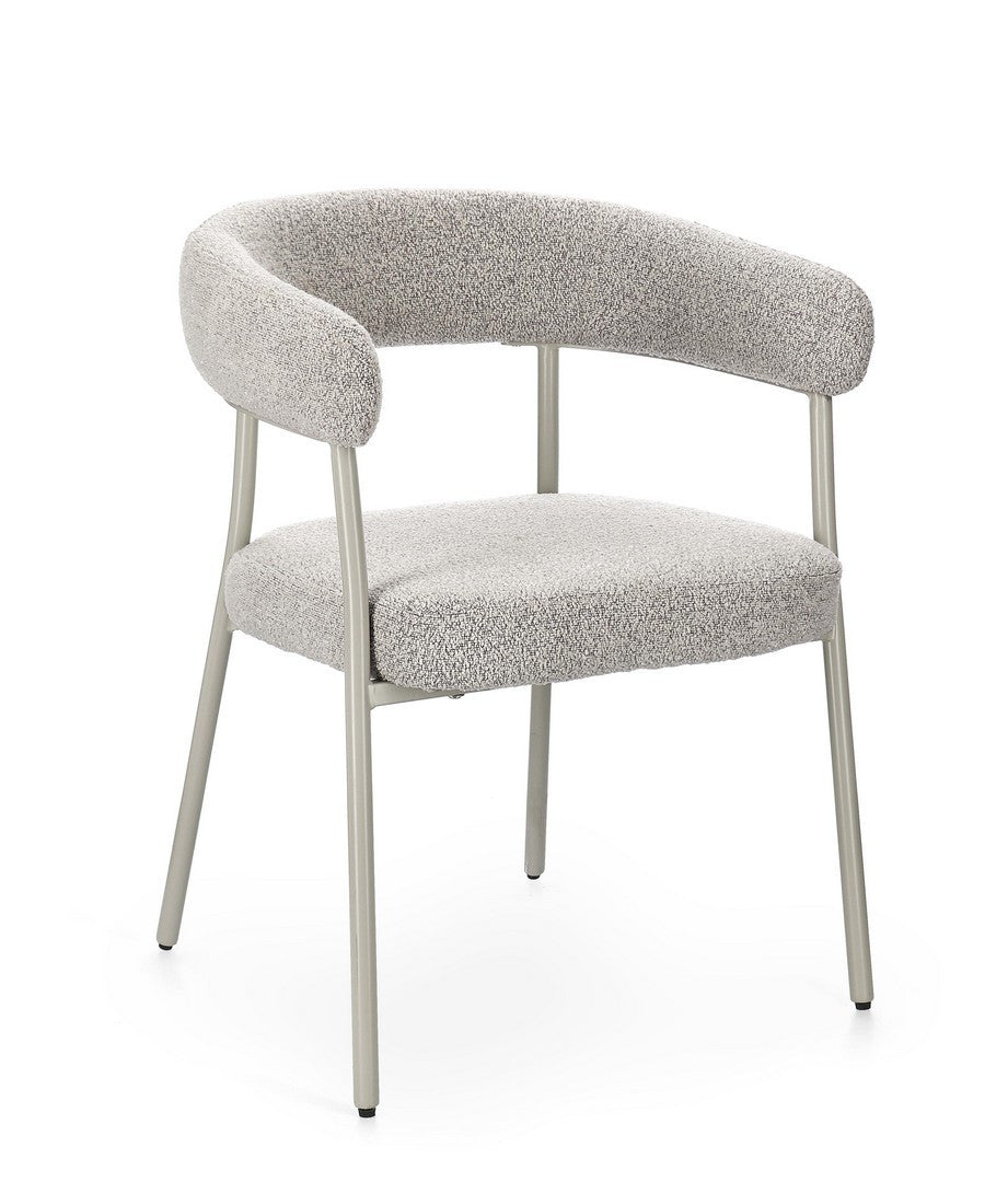 Dining Chair Warm Grey and Taupe Upholstered