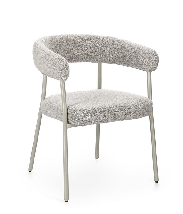 Dining Chair Warm Grey and Taupe Upholstered