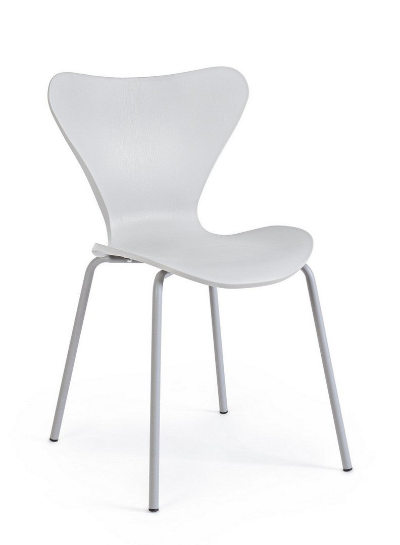 Dining Chair Light Grey Upholstered with Matching Legs