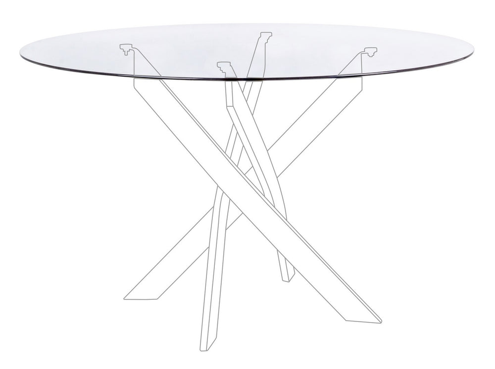 Round Table Top Ø120 cm Transparent Glass
