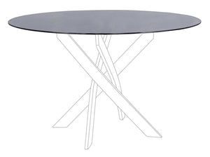 Round Table Top Ø120 cm Smoked Glass