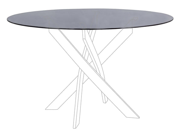 Round Table Top Ø120 cm Smoked Glass