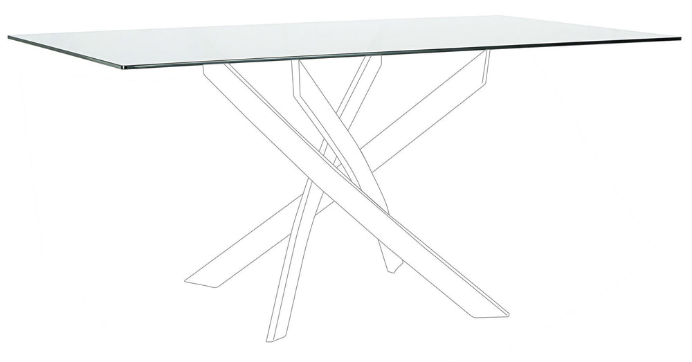 Rectangular Table Top 160 cm Transparent Glass