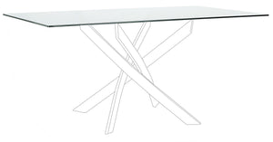 Rectangular Table Top 160 cm Transparent Glass