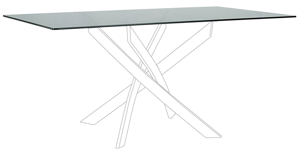 Rectangular Table Top 160 cm Smoked Glass