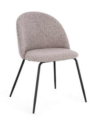 Dining Chair Black and Taupe Upholstered
