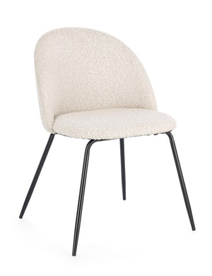 Dining Chair Black and Ivory Upholstered