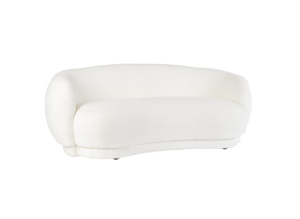 2-Seater Sofa White Upholstered L191