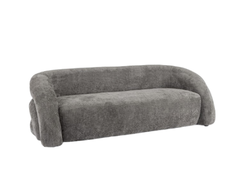 3-Seater Sofa Dark Grey Upholstered L200