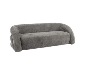 3-Seater Sofa Dark Grey Upholstered L200