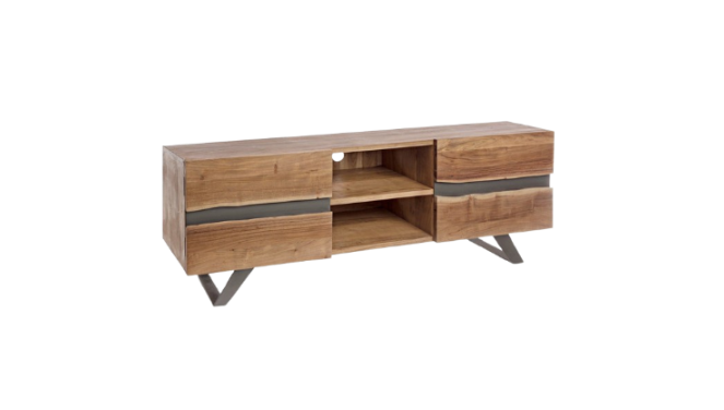 Modern 2-Door Low Cabinet for Living Room Storage