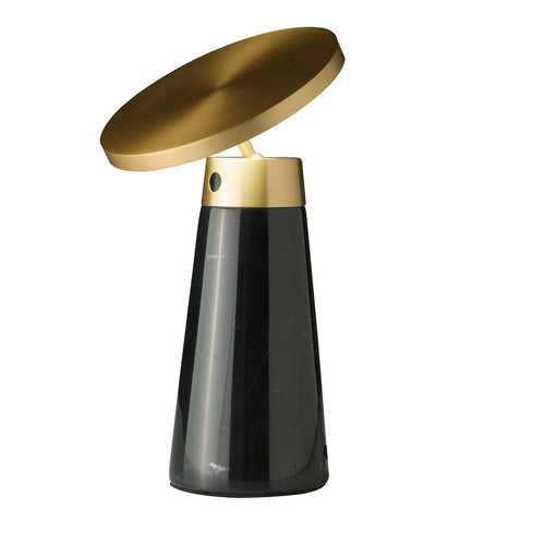 Black marble and gold steel table lamp