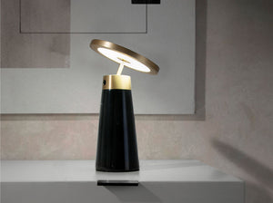 Black marble and gold steel table lamp